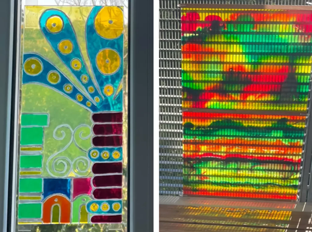 Glasmalerei mit zwei verschiedenen Techniken bei Sabine Eckardt in Wusterhusen